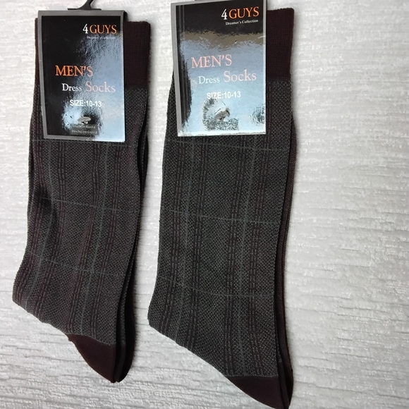 4Guys Other - 4Guys Men's Reddish Brown Dress Socks 2 Pairs Size 10-13